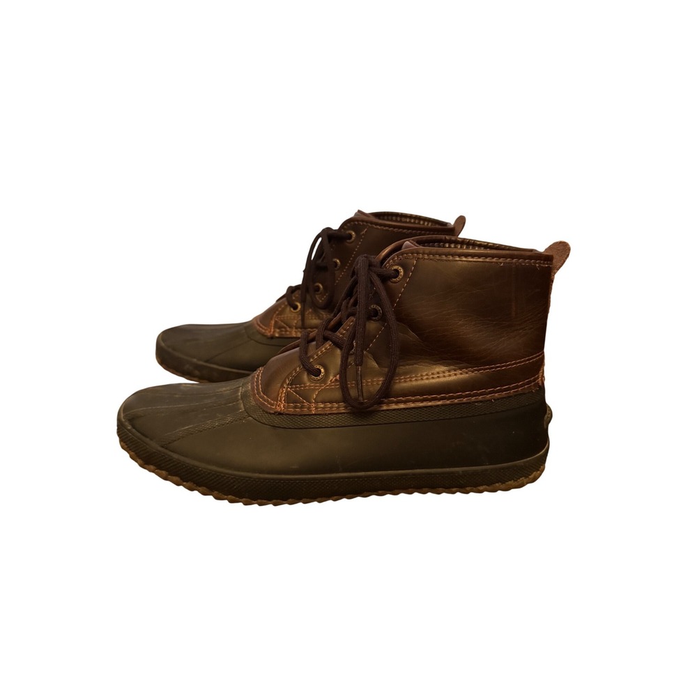 Sperry Mens‎ STS21421 Duck Boots Brown Leather Waterproof Size 9